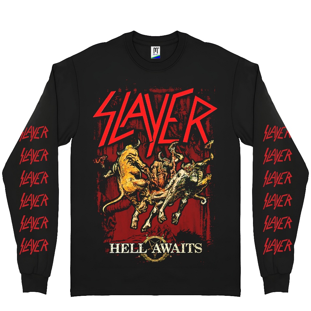 เสื้อยืดแขนยาว SLAYER - HELL AWAITS | แท็กสินค้า | เสื้อยืดวงดนตรี | บูทแล็ก |