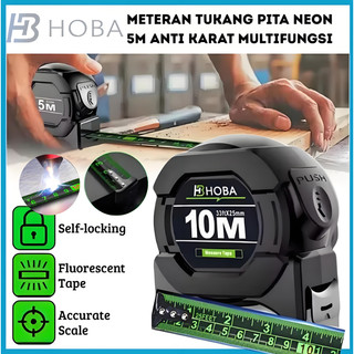 HOBA 10M Meteran Pita pengukur baja presisi tinggi--Pita pengukur baja karbon COD