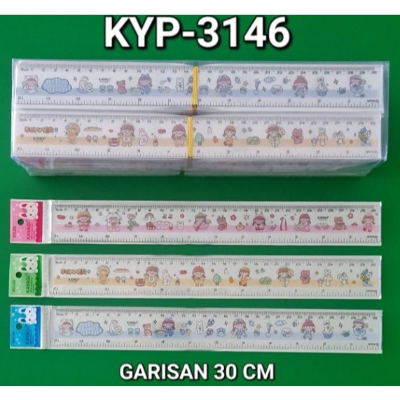 FANCY RULER 30CM / RULER / CHARACTER MOTIF LINE 30CM KYP-3146 (12 ชิ้น)