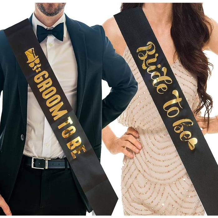 เจ้าสาวอาบน้ําเจ้าสาว Balonasia To Be Sash / Bride To Be Sash / Groom To Be