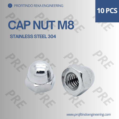 10 ชิ้นหมวกถั่ว M8 / M8 CAP NUT สแตนเลส 304 SS304