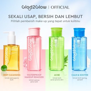 GLAD2GLOW Micellar Water 300 Ml - Cherry Blossom - Mogwort Salicylic Acid, Yuzu Vit C - Glad to Glow