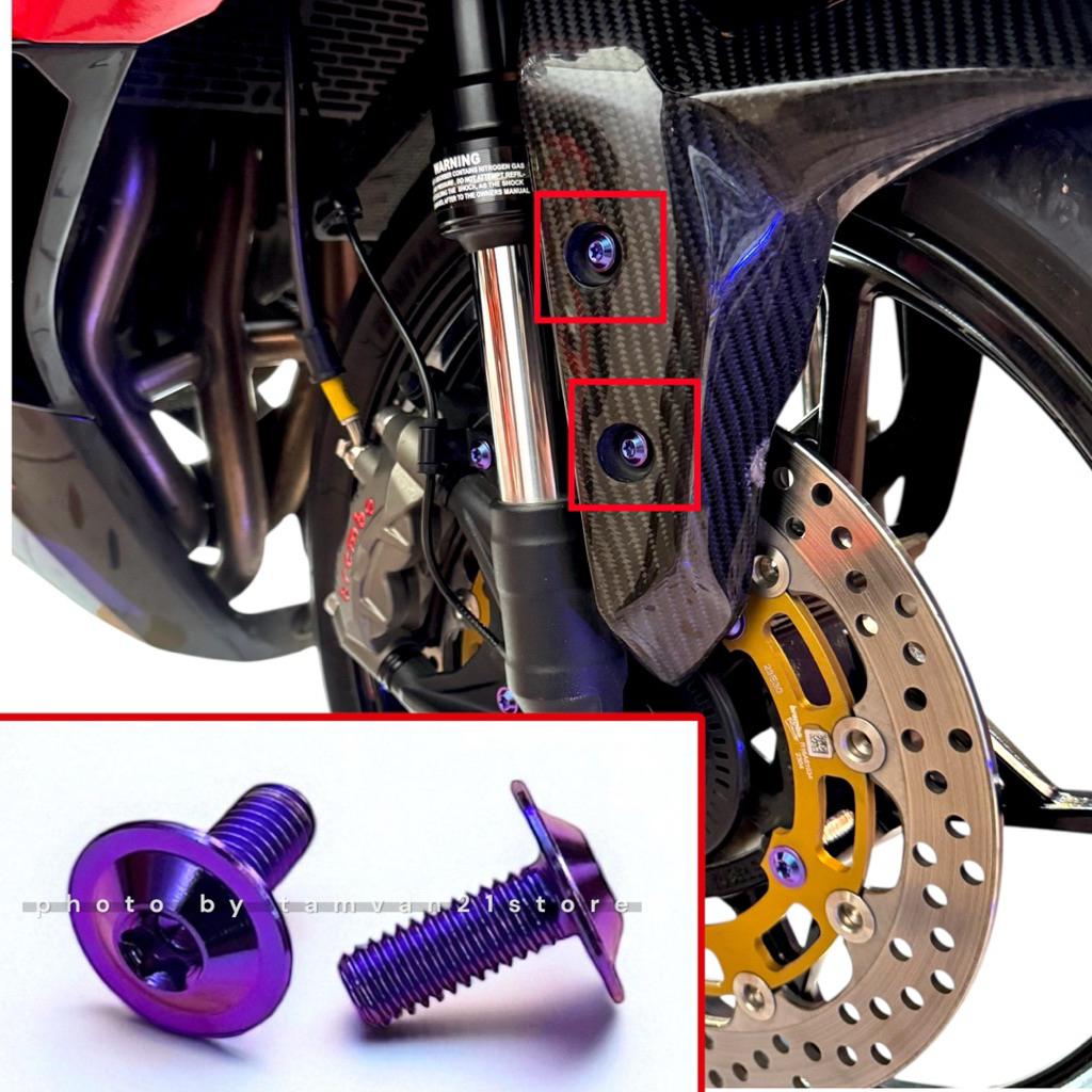TITANIUM FRONT FENDER BOLT ZX25R ZX4RR ZX6R ZX10R ORIGINAL GR5
