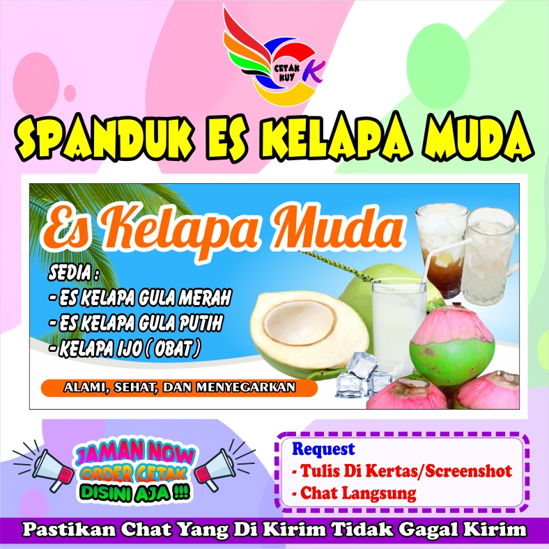 แบนเนอร์น้ําแข็งมะพร้าว Viral Young 1.6x0.6 M