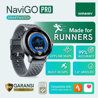 WINKEY Smartwatch NaviGO PRO - STRAVA Connectivity | Akurat 99% | Offline Maps | Layar AMOLED