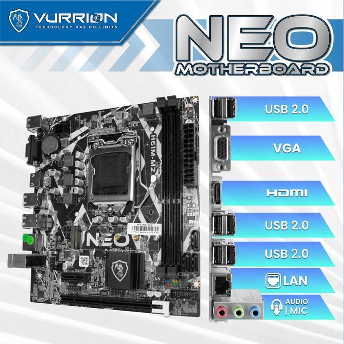 VURRON NEO H61M-M2 ซ็อกเก็ตเมนบอร์ด 1155 Intel H61 DDR3 m-ATX Gen 2 & Gen 3