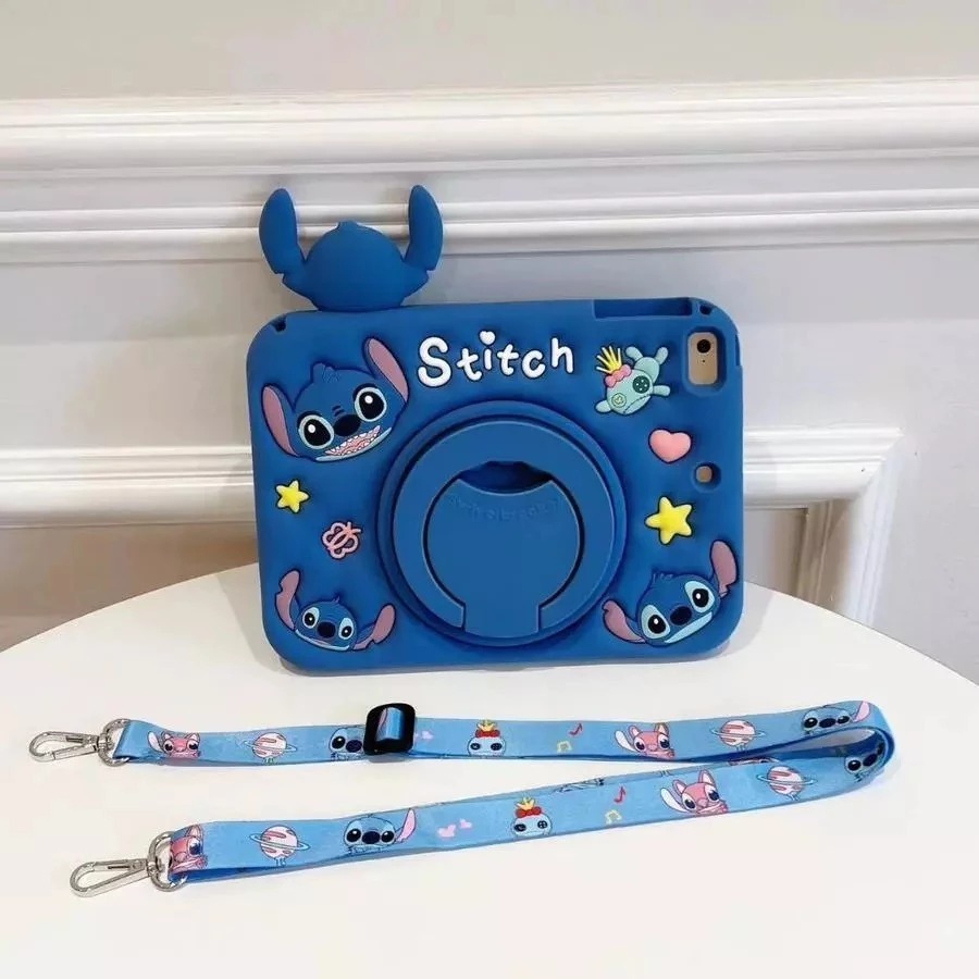 ขาย SoftCase Tab T225 | A9/ A11 | A9+/ A11+ Casing Motif 3D cartoon Stitch + Strap With Stand Ring R