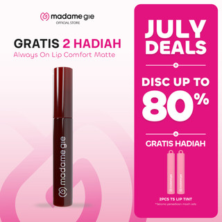 [NEW LAUNCH] [GRATIS 2 HADIAH] Madame Gie Always On Lip Comfort Matte - Makeup Lip Cream Matte | Smudgeproof | Transferproof | Longlasting | Double UV Filter