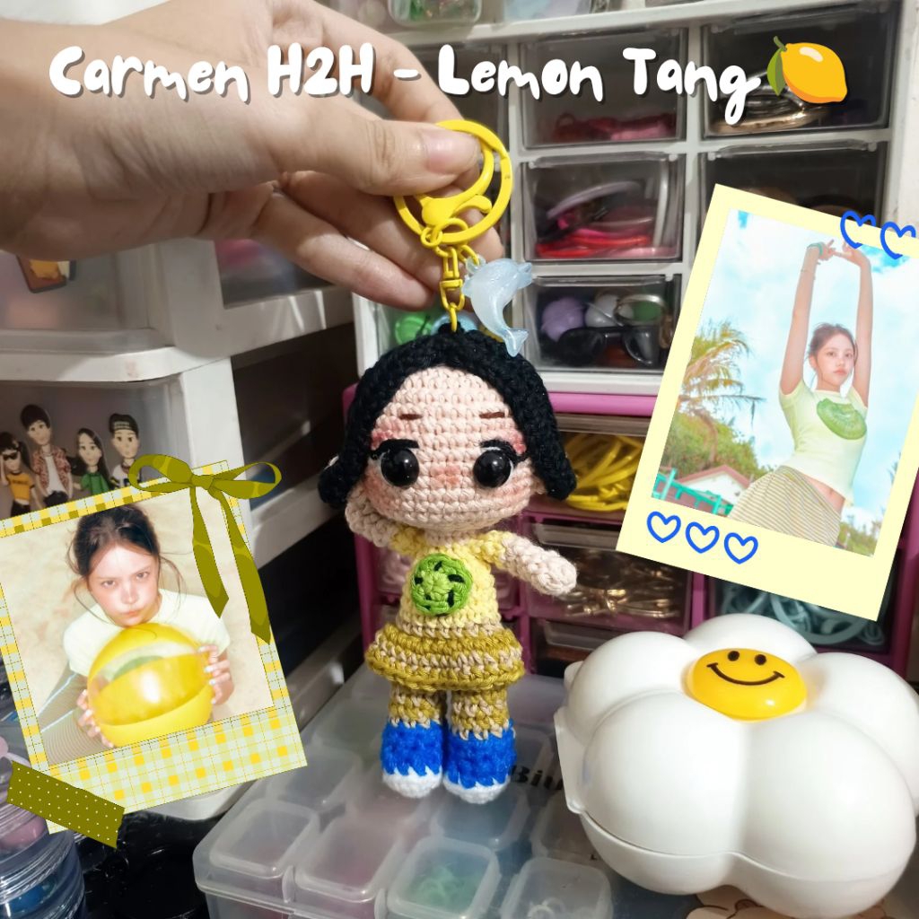 CARMEN H2H / LEMON TANG / HEARTS2HEARTS / CARMEN H2H CROCHET AMIGURUMI DOLL / H2H PHOTOCARD LEMON TA