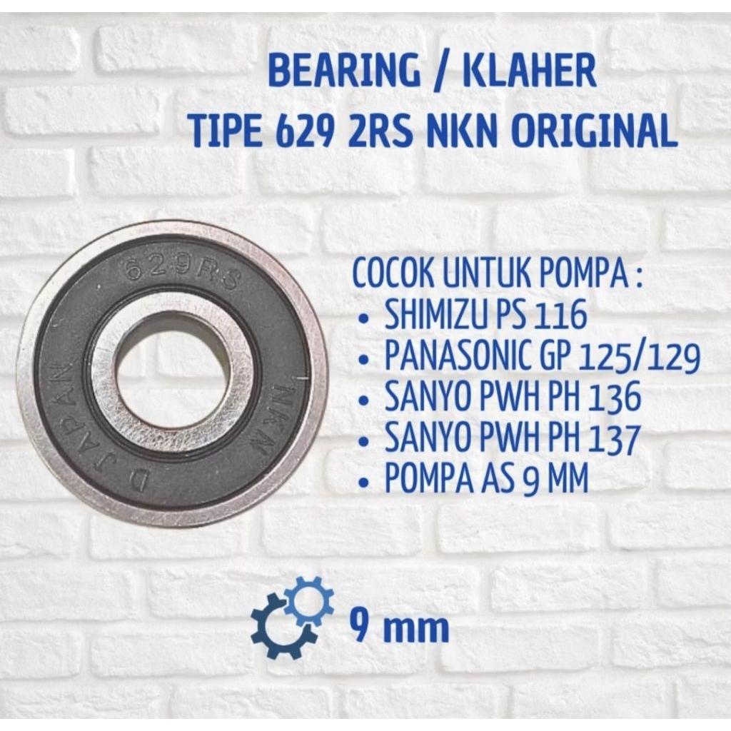 LAHAR BEARING WATER PUMP 629 2RS 9X26X8 MM BEARING NBN BEARING
