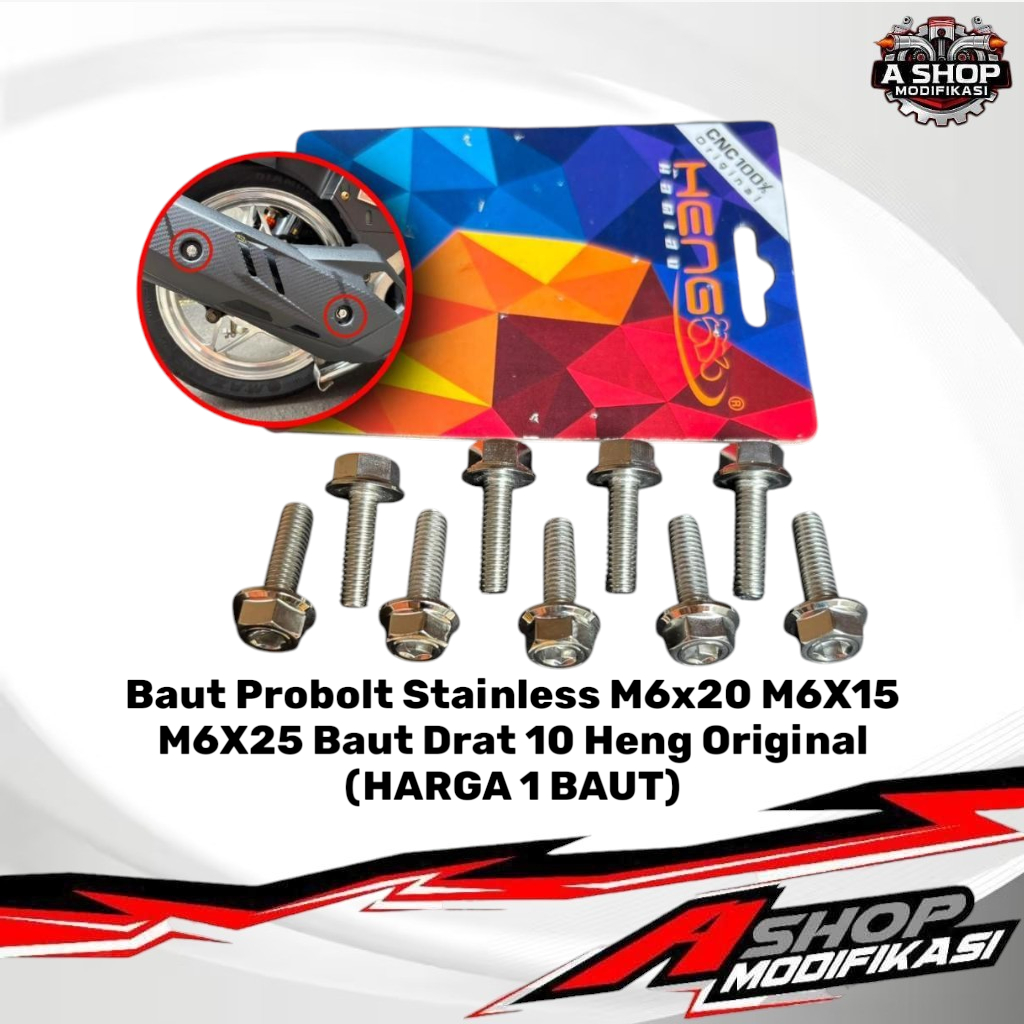 สแตนเลสสตีล Probolt Bolt M6x20 M6X15 M6X25 Original 10 Heng Thread Bolt (PRICE สําหรับ 1 BOLT)
