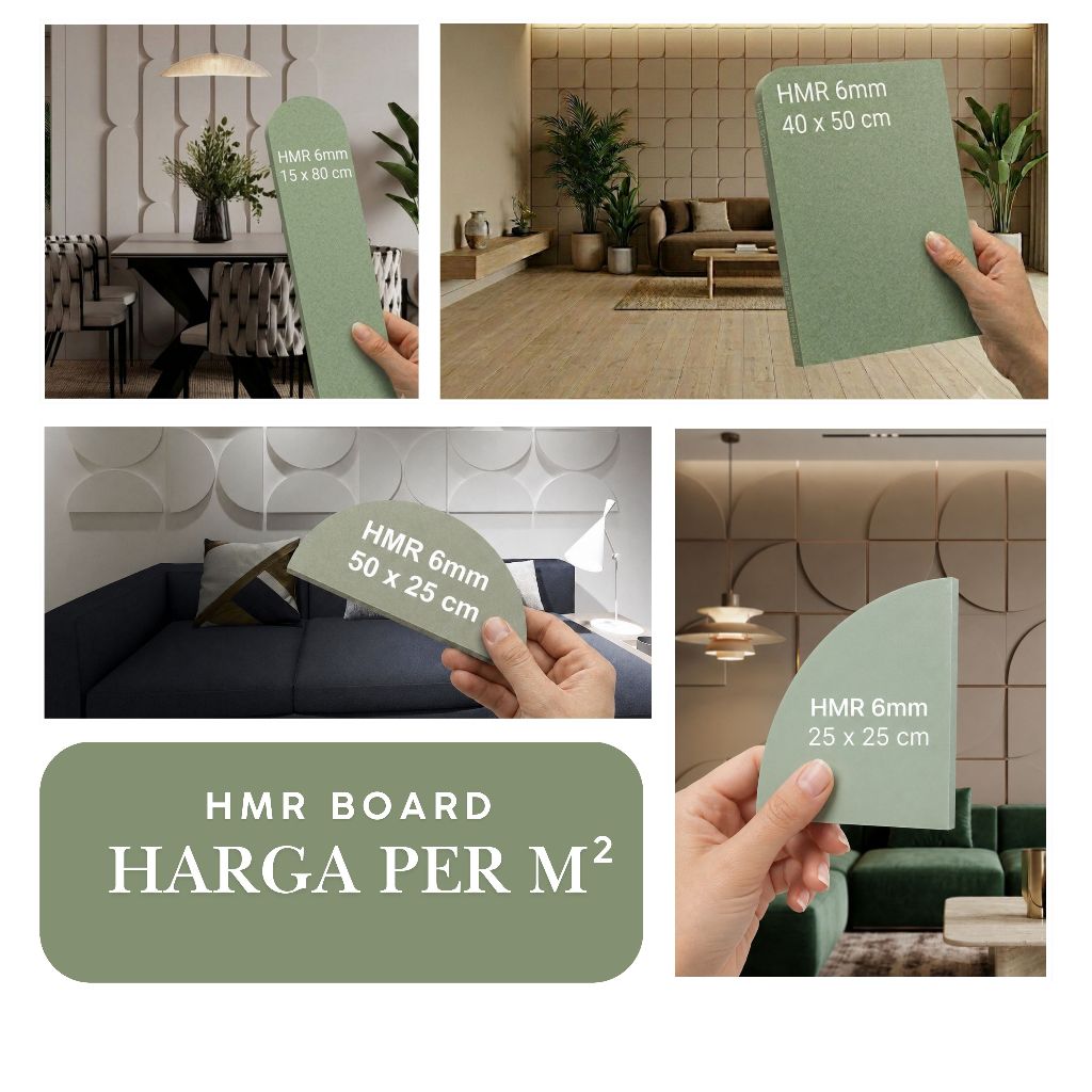แผงติดผนัง HMR RAW PAINTABLE 6mm Curved Motif Aesthetic Japandi - แผงติดผนังสไตล์มินิมอล