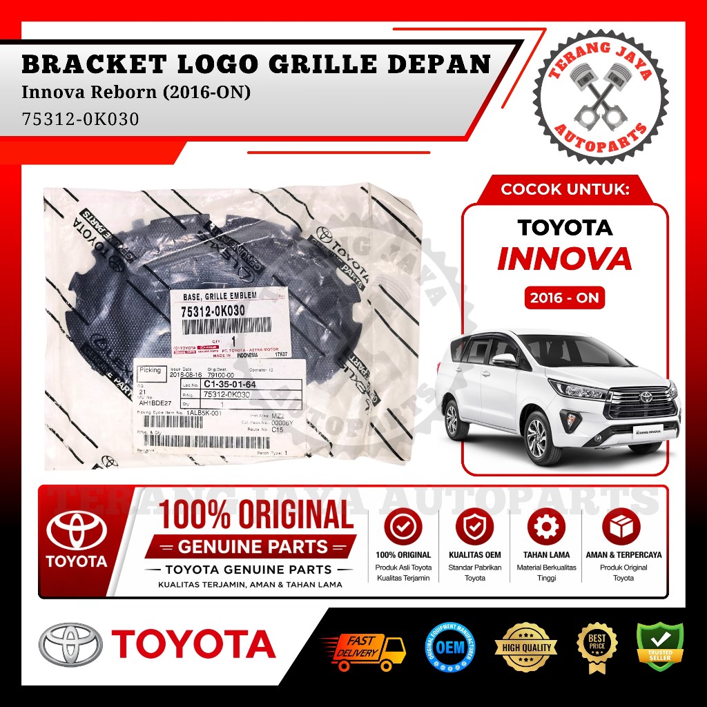 ขายึดโลโก้สัญลักษณ์กระจังหน้า Innova Reborn ดั้งเดิม (2016-ON) 75312-0K030