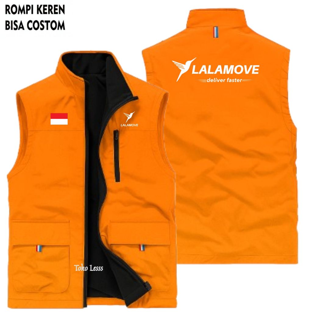 เสื้อกั๊กมอเตอร์ไซค์ LALAMOVE!!! Lalamove Driver Vest เสื้อกั๊กผู้ชายแบบกําหนดเอง