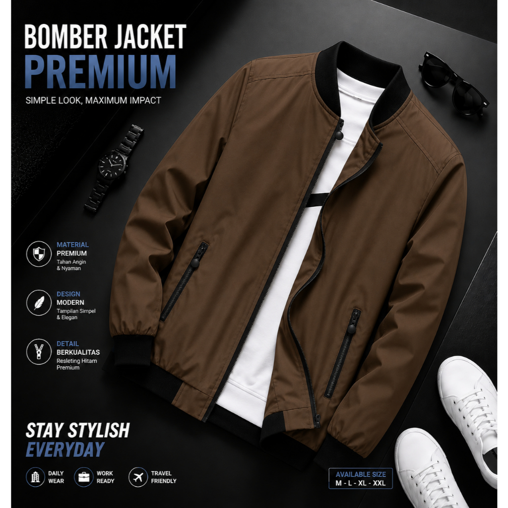 PLAIN MENS BOMBER JACKET / EXECUTIVE MAN BOMBER JACKET / LATEST PREMIUM WINDPROOF BOMBER JACKET