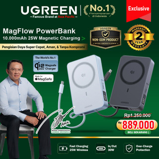 UGREEN Power Bank MagFlow Magsafe Qi2.2 10000mAh Magnetic Wireless Fast Charging 25W For iPhone Airpods & Iwatch Built in Cable Type C