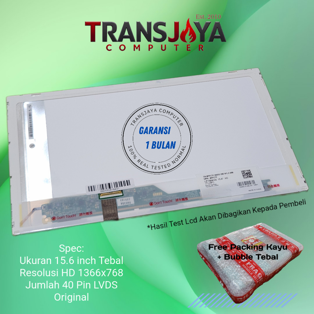 LAYAR Toshiba C850 C850D C855 C855D L850 L850D L855 L855D C55-A C55-B C55D LED 15.6 ความหนา 40pin