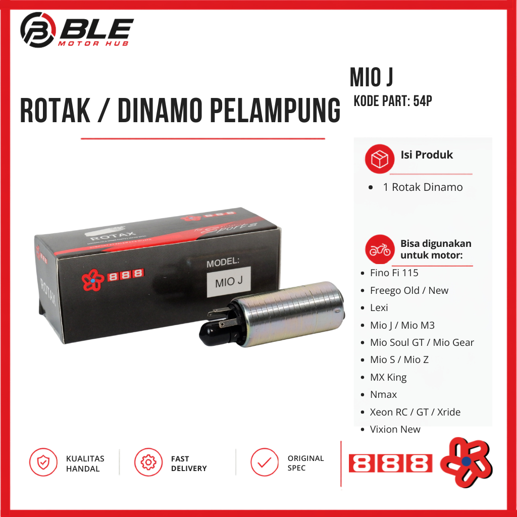 888 Rotak Mio J / Freego / Vixion New / Mio Gear / Lexi / Mx King | 54P Float Dynamo | BLE มอเตอร์ฮั