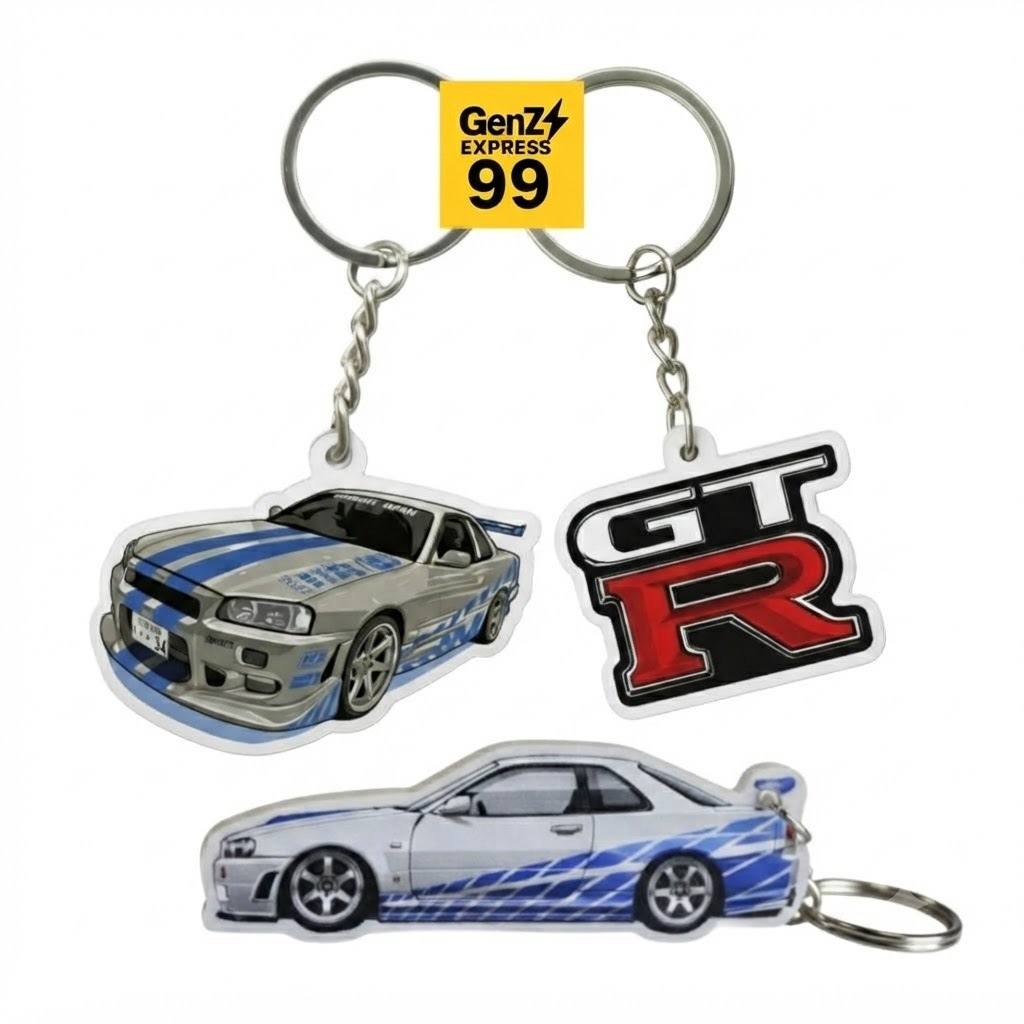 GANTUNGAN Nissan G-TR R34 Brian OCornor พวงกุญแจ & GTR Iconic Fast & Furious Iconic โลโก้