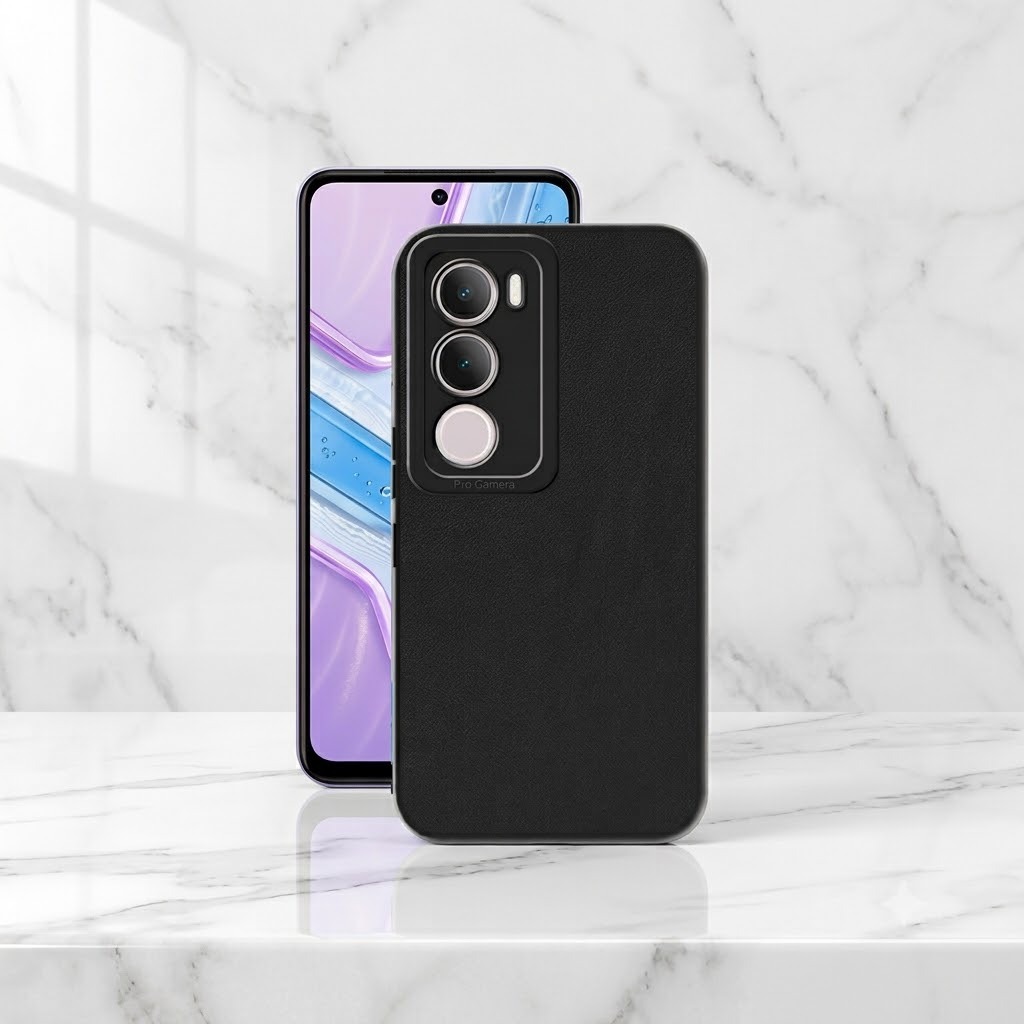 เคสเคลือบสีดําสําหรับ Vivo Y05, Y11d, Y21d, Vivo Y400 Softcase Plain Black Casing
