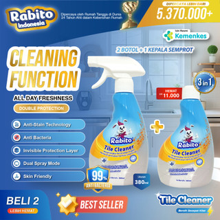 Rabito Tile Cleaner, Pembersih Keramik Super Efektif 445gram/pcs, Cairan Semprotan Pembersih Serbaguna, Cocok untuk Toilet, Dapur, dan Kamar Mandi, Harum dan Ramah Lingkungan, Pembersih Noda, Kerak, Kuman, Bakteri