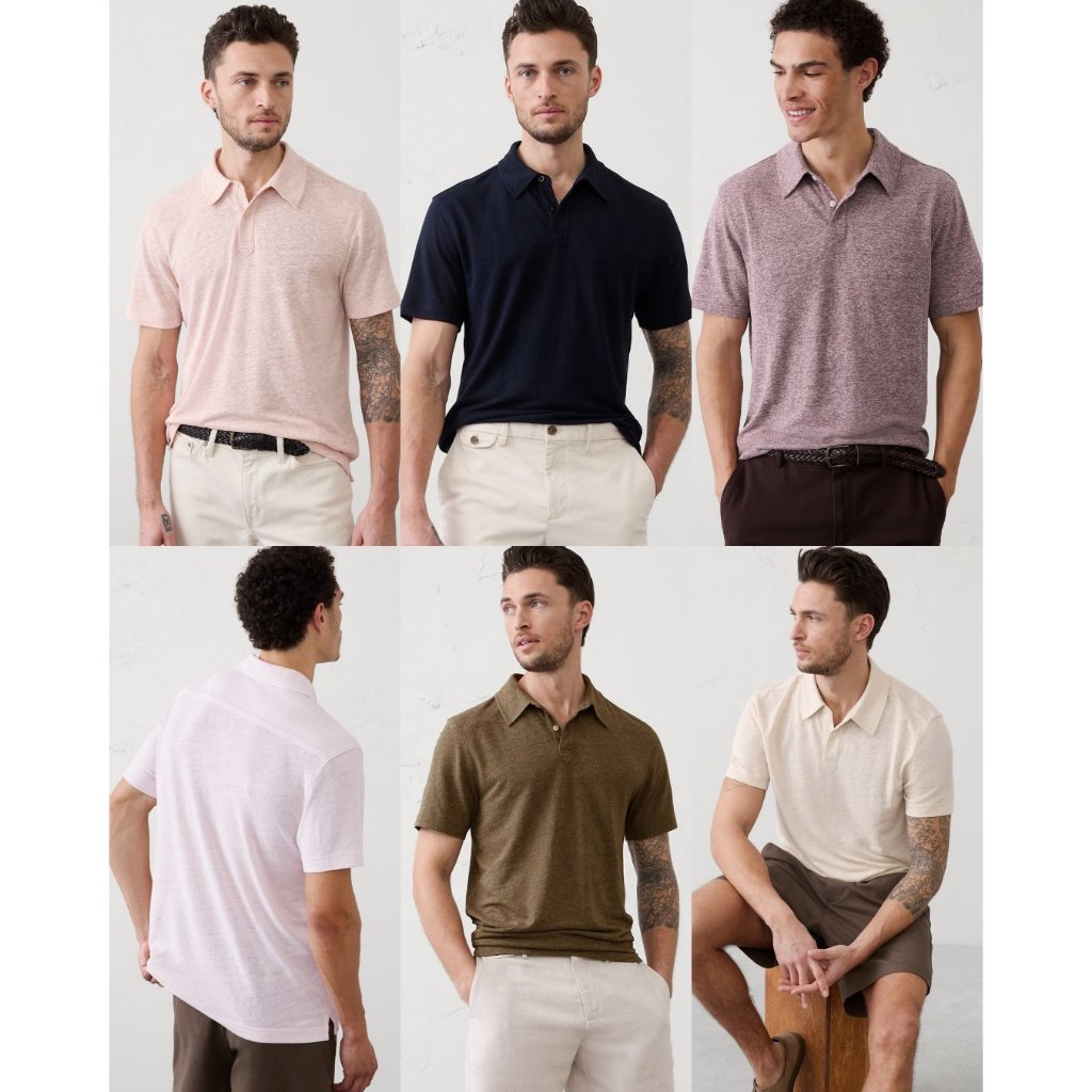 เสื้อโปโลผู้ชาย Linen-Blend BR Slim-Fit - 2831