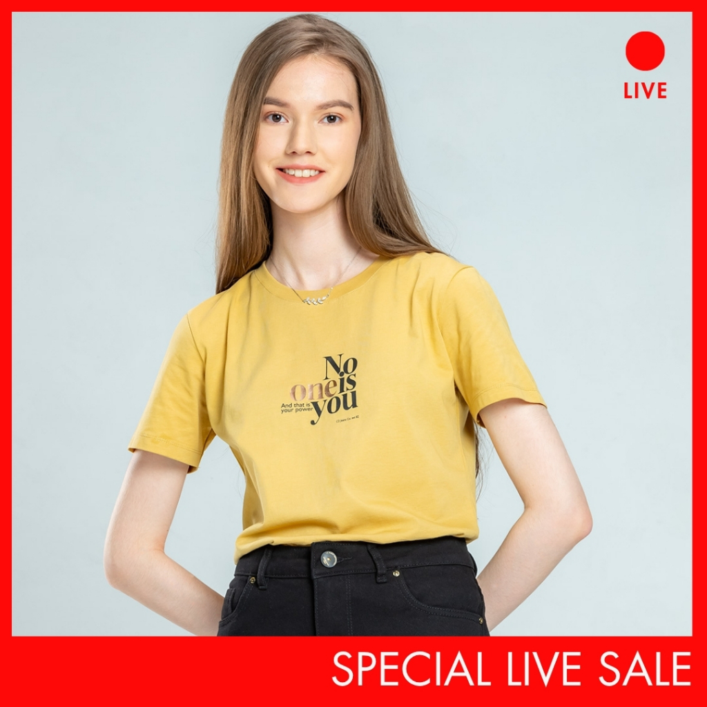 [CLEARANCE] เสื้อยืดผู้หญิง Special Live C2 Aration Yellow