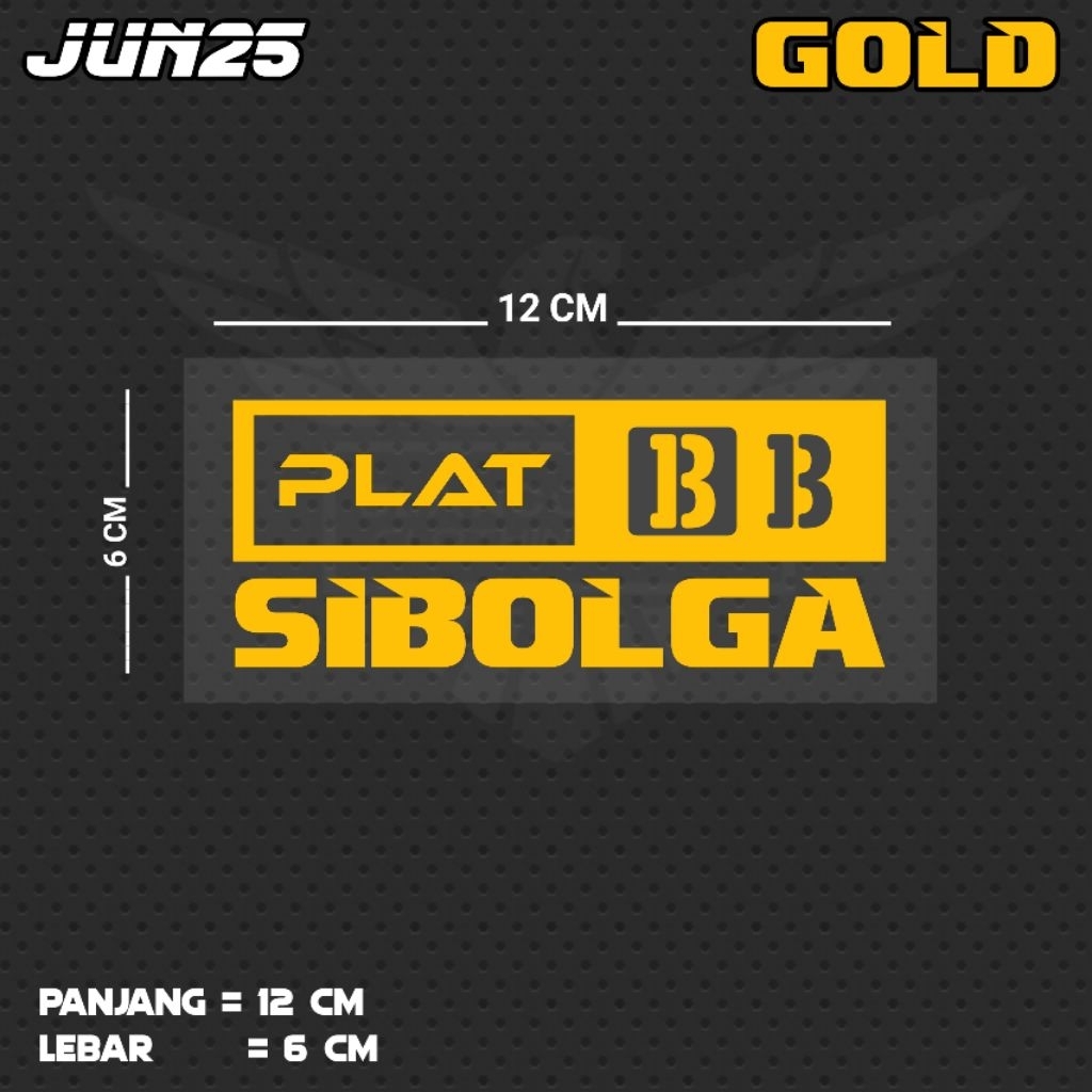 สติ๊กเกอร์ตัดด้วยจาน BB SIBOLGA / JUN25 SUT