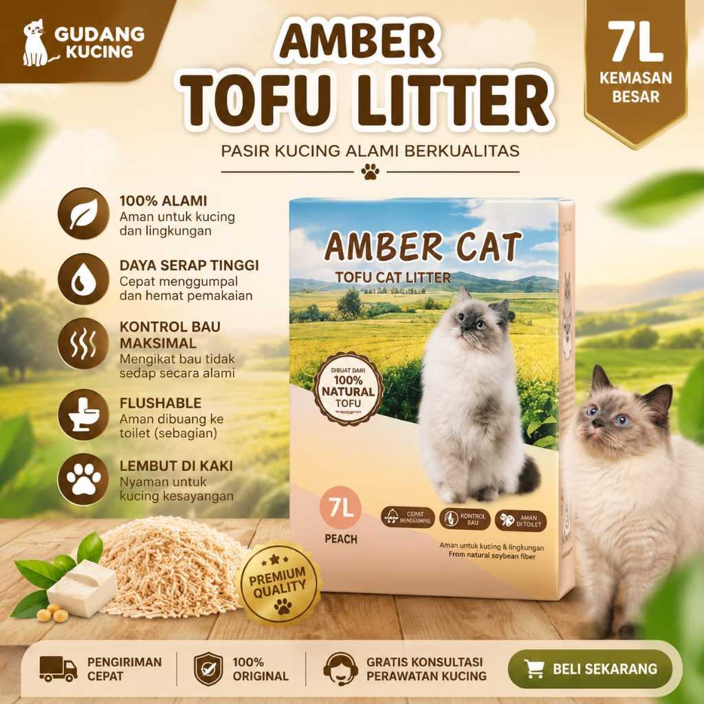 Amber Cat Tofu Cat Litter 7L / ทรายแมวเต้าหู้ 7L AMBER SOYA 7L