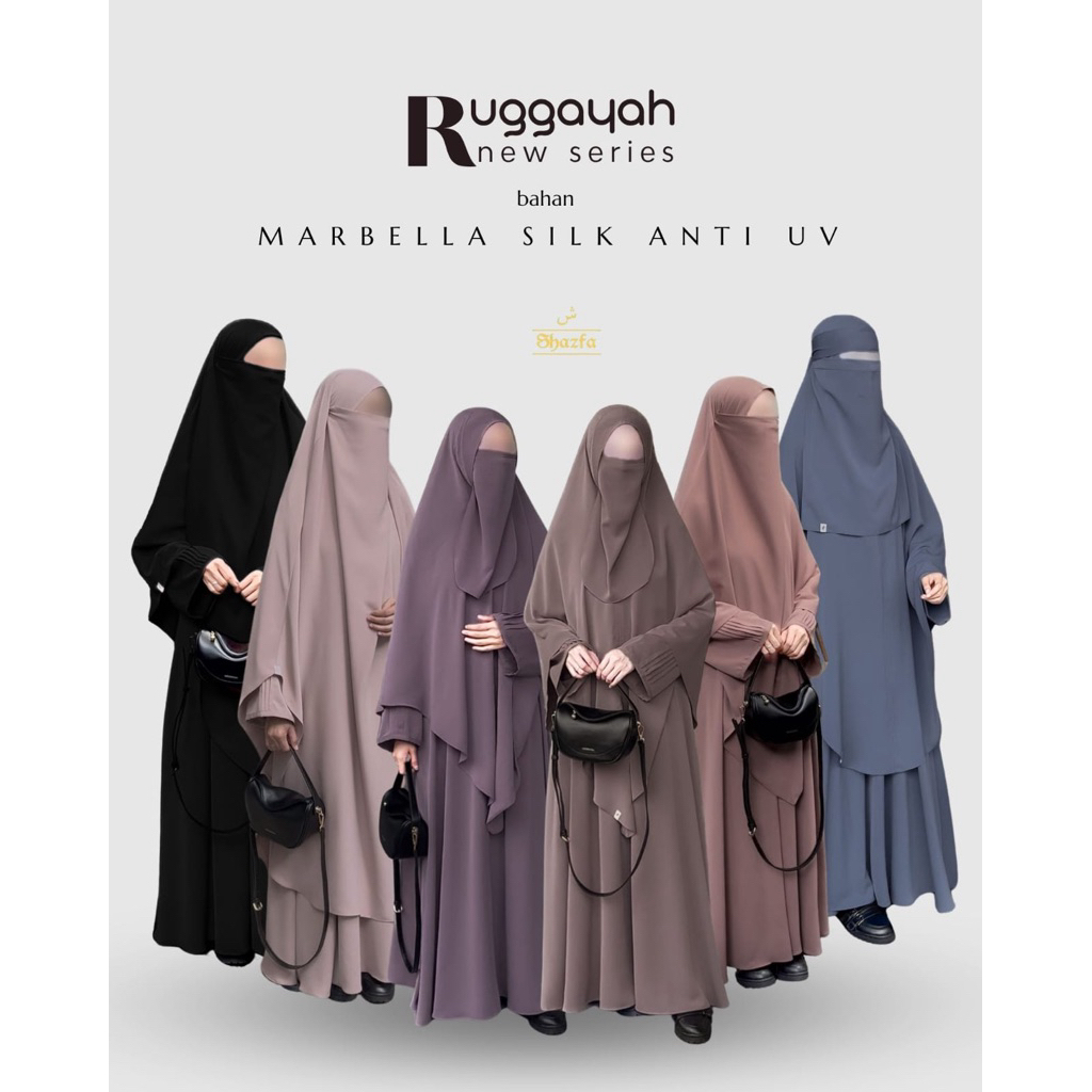 RUGGAYAH SERIES BY SHAZFA - SYARI GAMIS SET - ABAYA - FRENCH KHIMAR - SYARI HIJAB