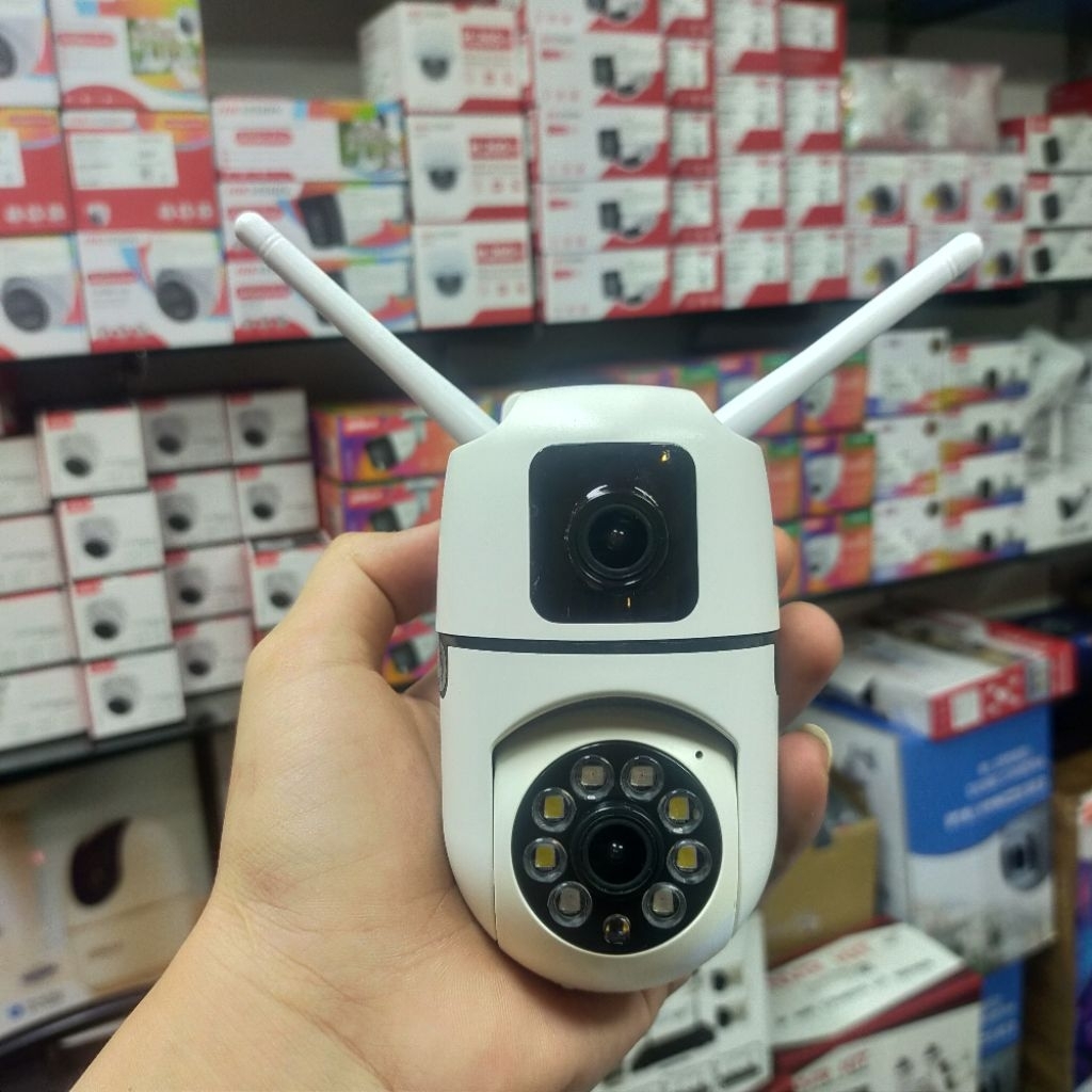 MINI WIFI กล้องวงจรปิด V380-PRO 5MP 2 เลนส์ IPC-V380-E27-B