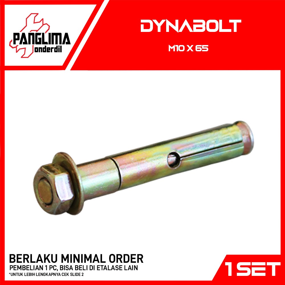 PARTY Dynabolt M10 x 65 คอนกรีต Baud Bolt Ramset Dyna Screw Bolt Bold Dinabol Anchor 10mm x 65mm 10 