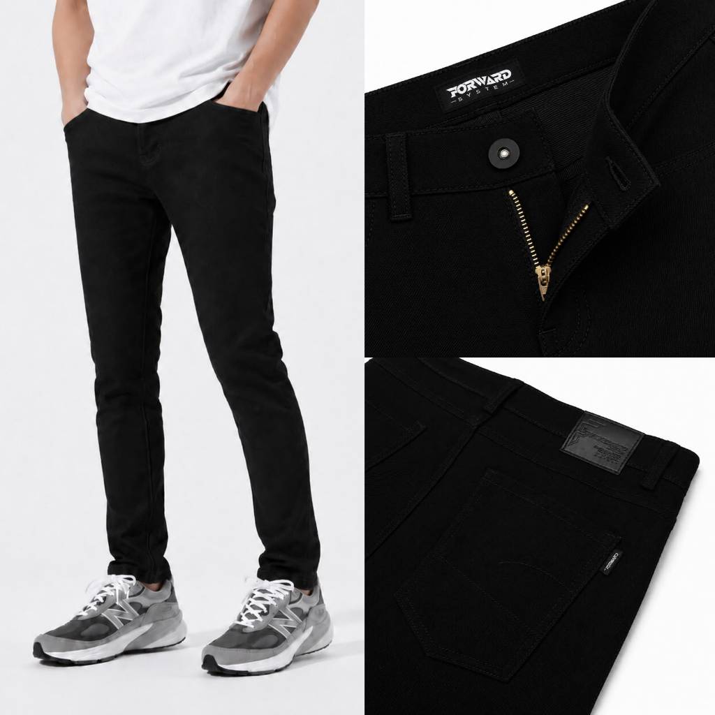 Official Black Jeans Naomi วัสดุยีนส์ไม่จุ่ม ระบบส่งต่อ Size 27-38 FRWDSHP