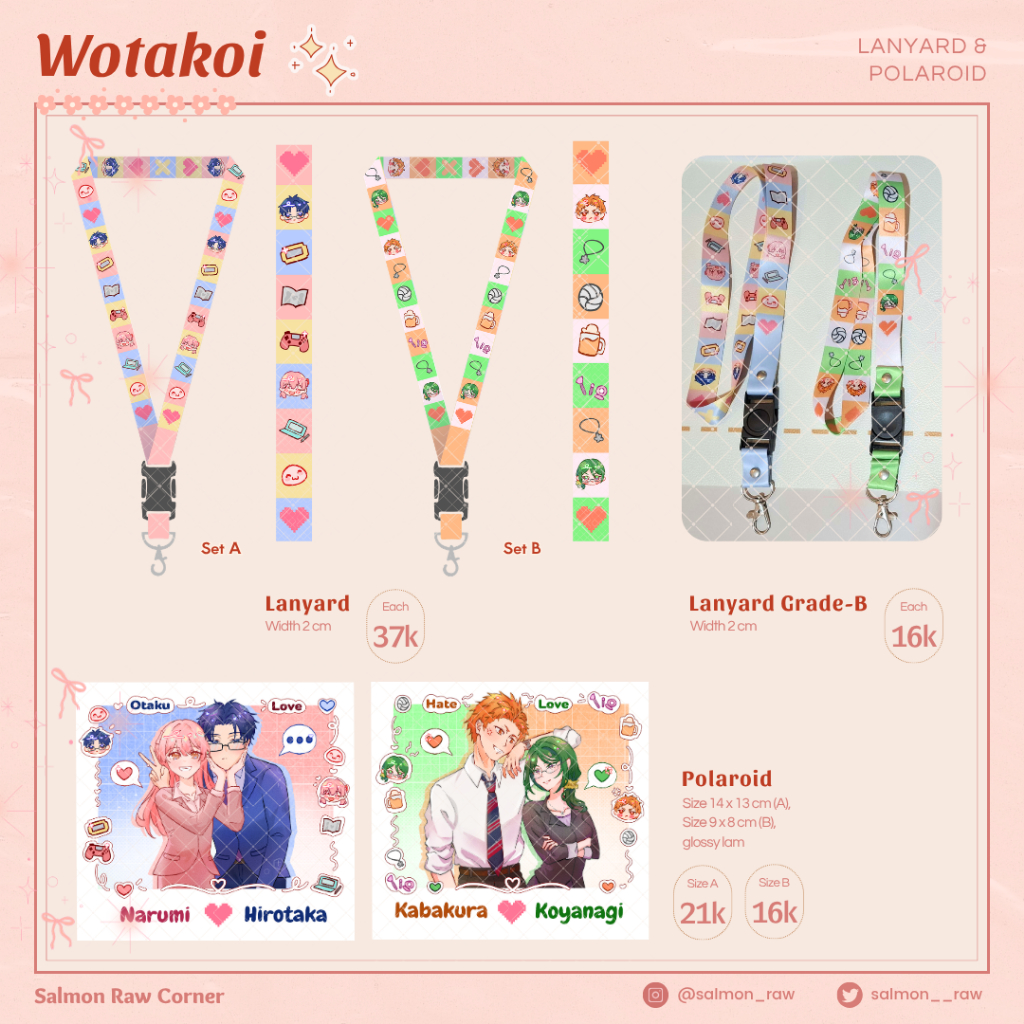 Wotakoi Love เป็น Hard สําหรับ Otaku Lanyard โพลารอยด์