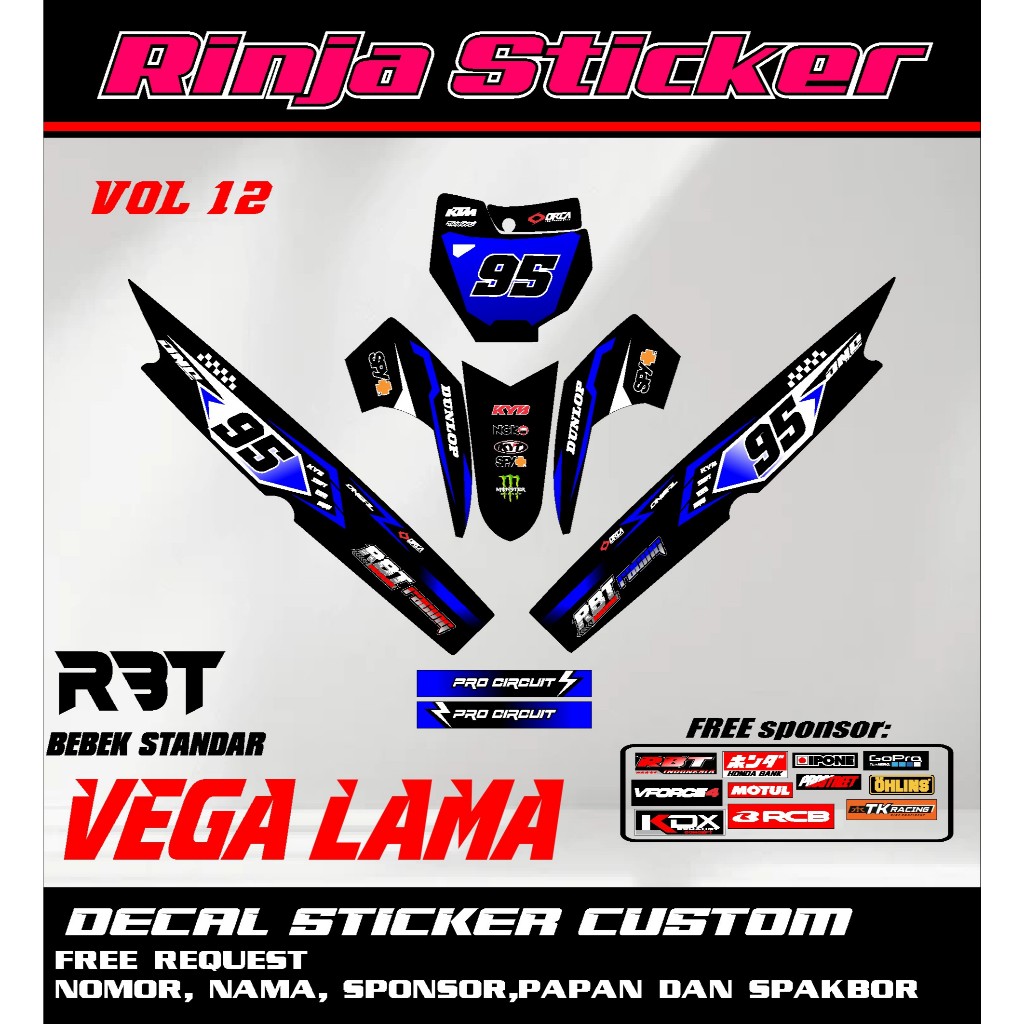 สติ๊กเกอร์ดีคอลใหม่ล่าสุด RBT VEGA OLD ใหม่ล่าสุด RS VOL 12 ฟรี REQUEST NAME NUMBER และ SPONSOR