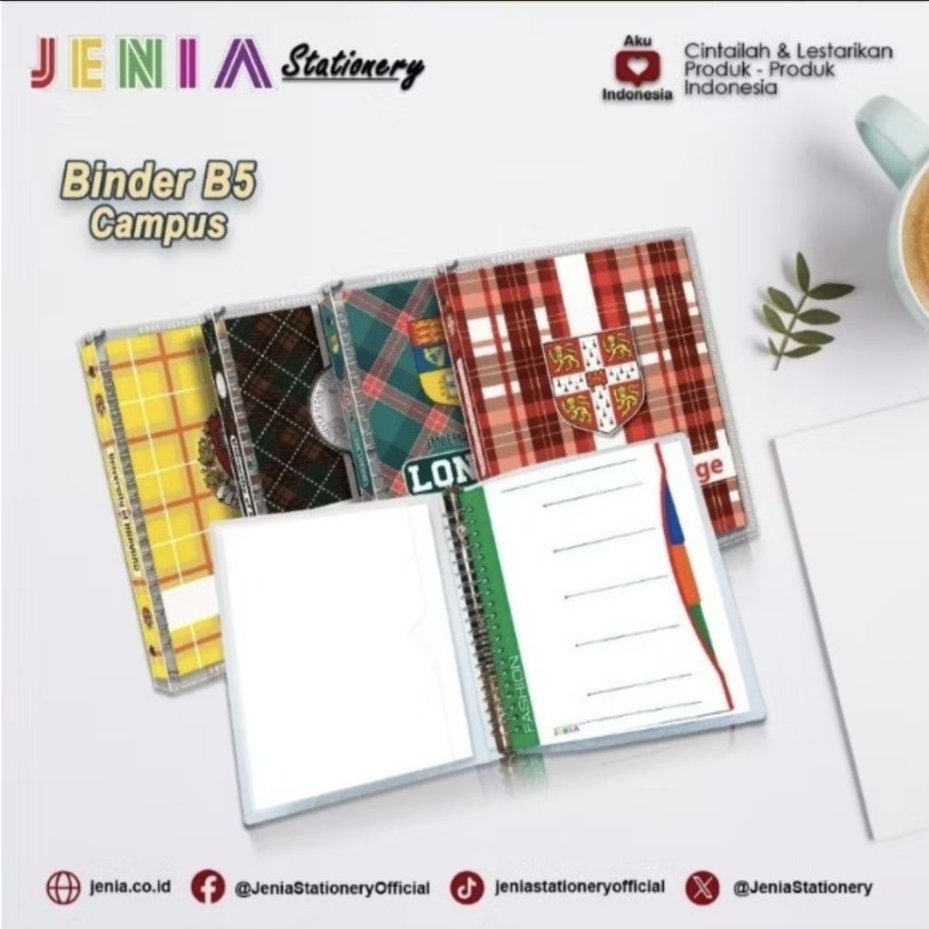 Jenia Binder B5 Campus Motif / Campus B5 Binder File Folder / แฟ้มเอกสาร / แฟ้ม Binder