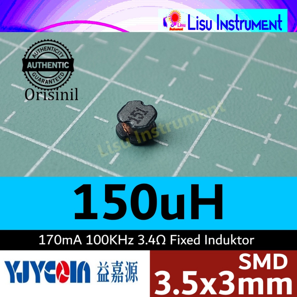 150uH ±20% 170mA 100KHz 3.4ohm SMD Power Unshielded Inductor SMD, 3.5x3mm 151 YP0302-151M YJYCOIN เด