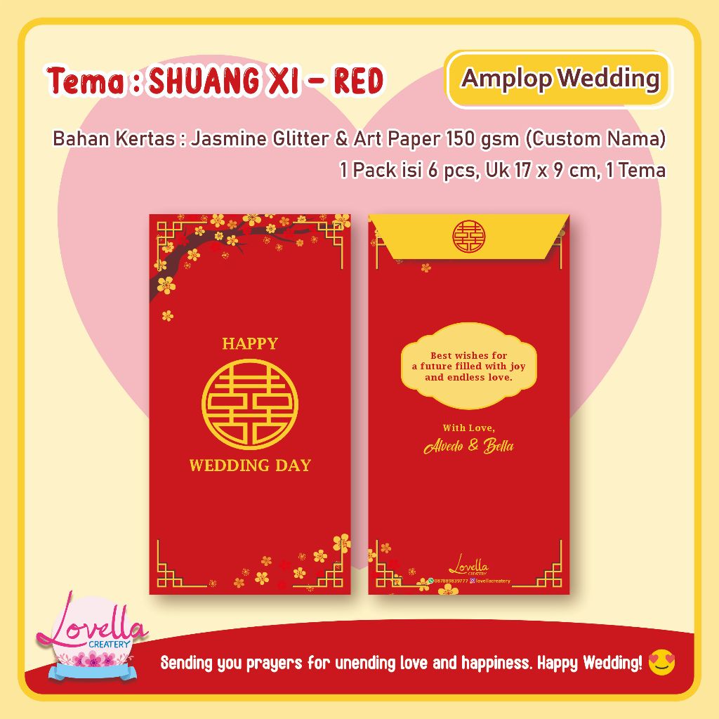 HAPPY WEDDING ENVELOPE / HAPPY WEDDING ANGPAO / WEDDING ENVELOPE
