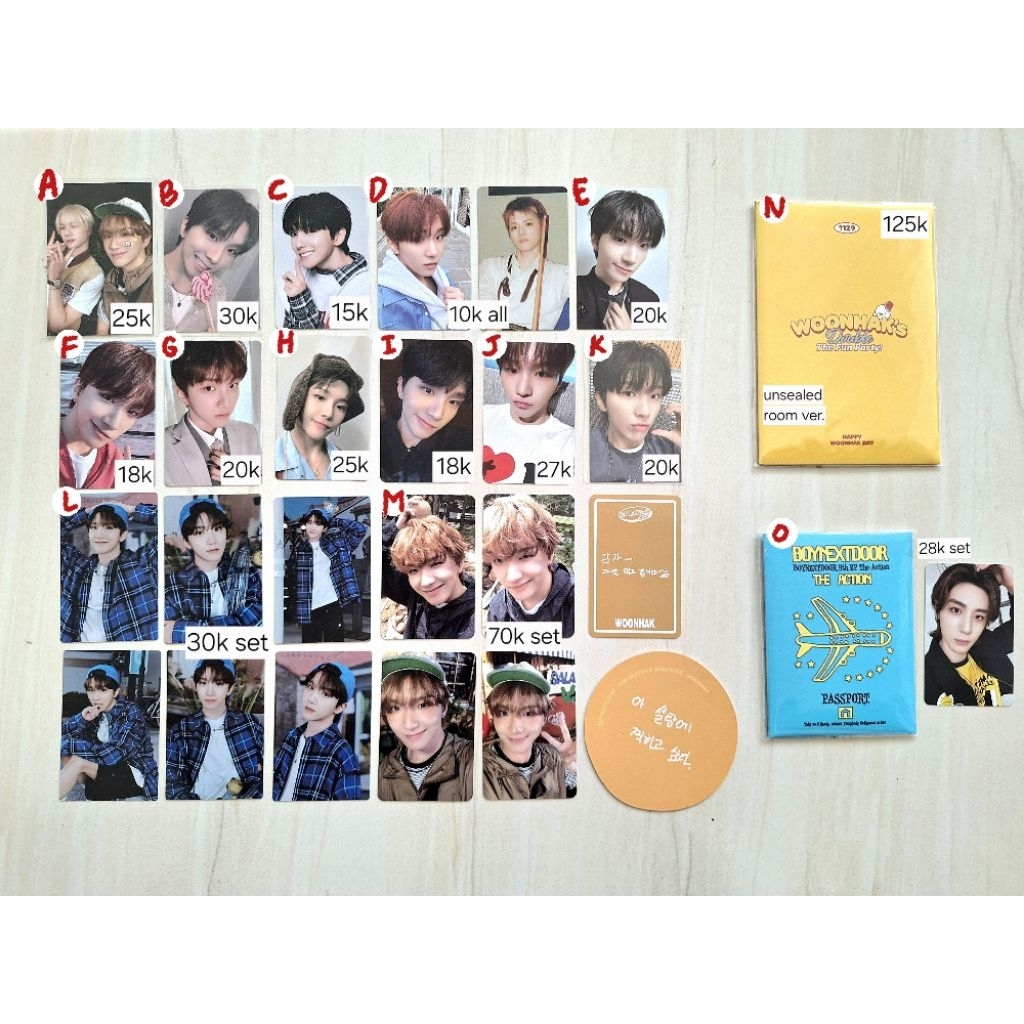 โฟโต้การ์ด BOYNEXTDOOR WOONHAKIH SUNGHO RIWOO LEEHAN PC BND