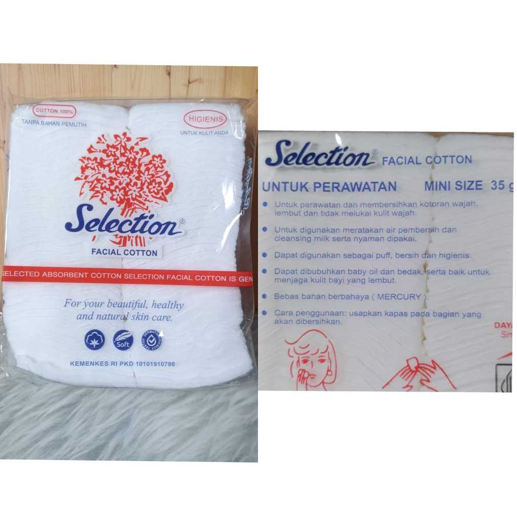 Selection Facial Cotton 35gr Beauty Cleansing Cotton สําลีเช็ดหน้า