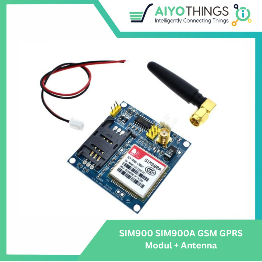 โมดูล SIM900 SIM900A GSM GPRS + เสาอากาศ