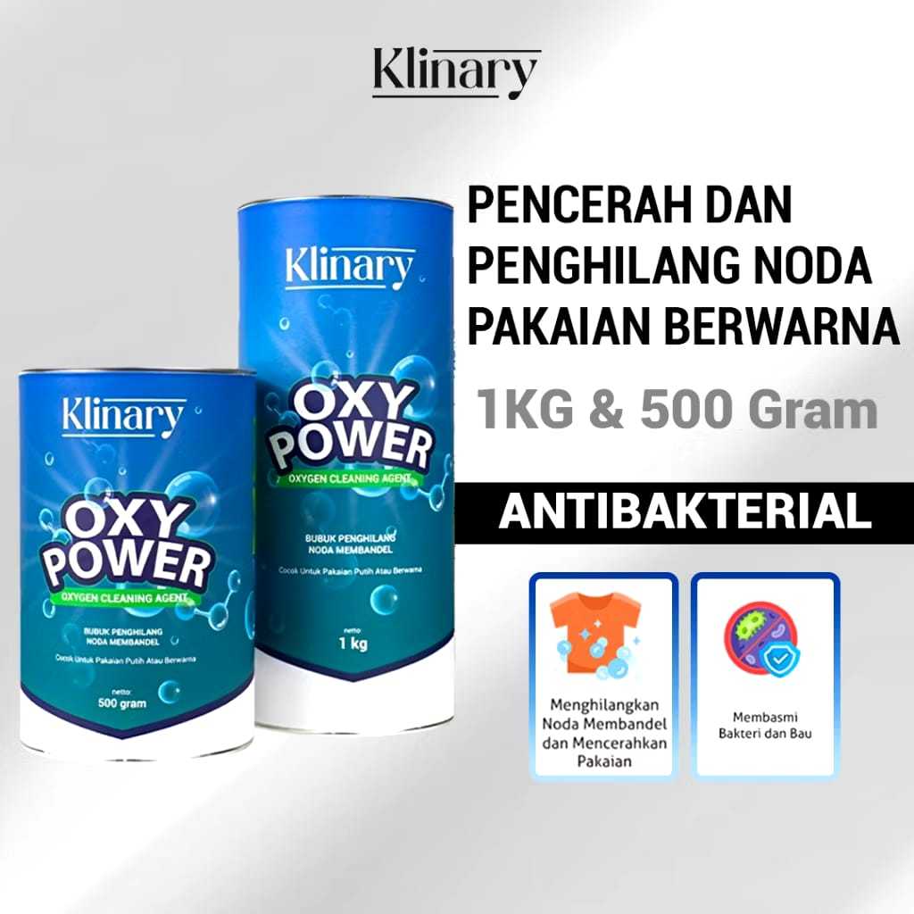 KLINARY OXY POWER Stain Remover & Color Brightener สําหรับเสื้อผ้า ไม่ทําลายเส้นใยเสื้อผ้า - -1 KG &