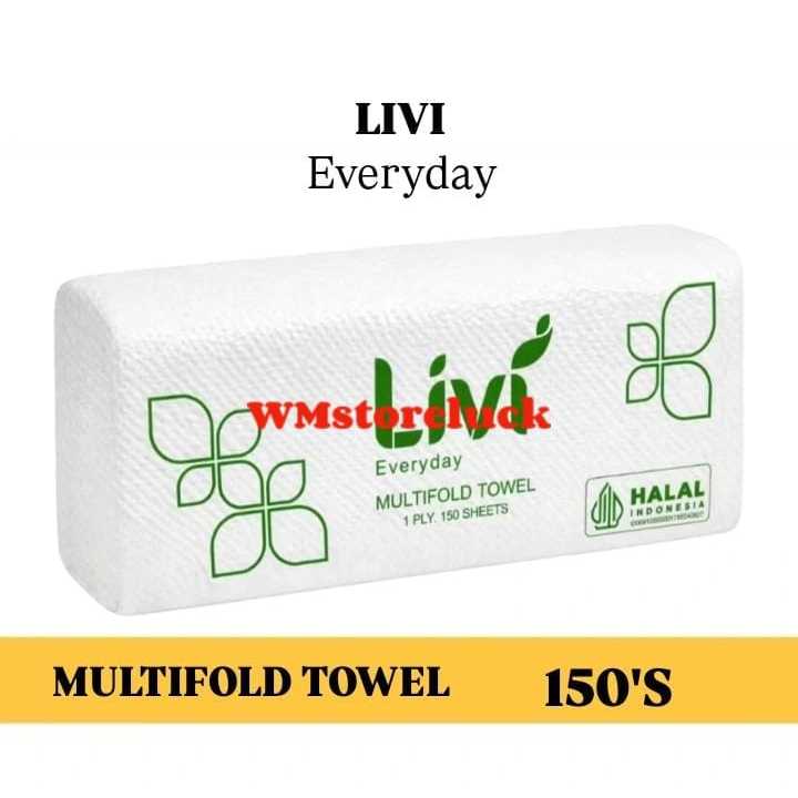 LIVI EVERYDAY MULTIFOLD HANDTOWEL 150s 1ply / livi 150 s 1 ชั้น