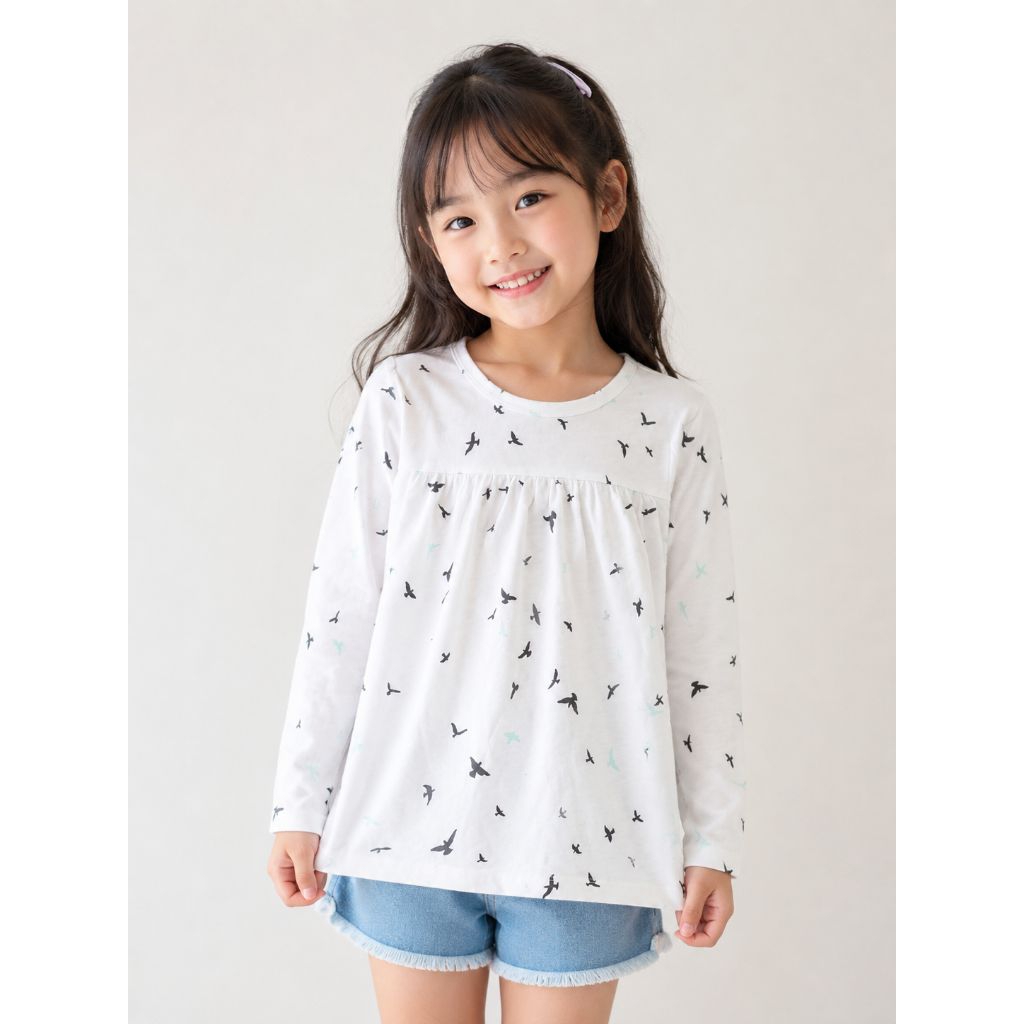 เสื้อยืดเด็กผู้หญิงแขนยาว Old navy