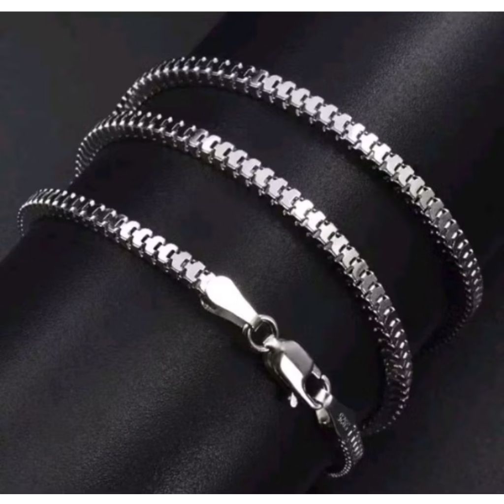 MILANO SILVER MILANO TITANIUM NECKLACE ANTI-RUST สําหรับผู้ชายและผู้หญิง