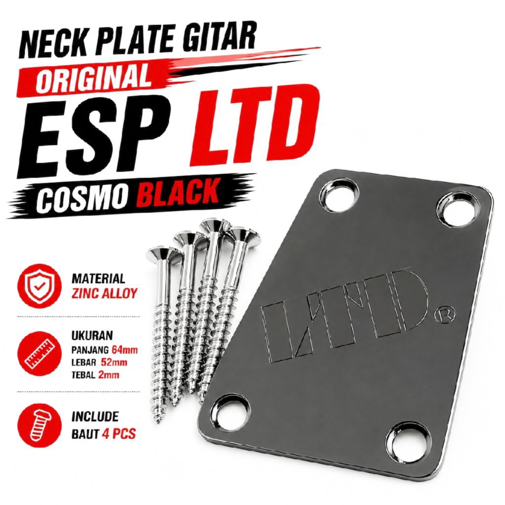 แผ่นคอกีตาร์สีดํา ESP LTD N427 Cosmo ดั้งเดิม