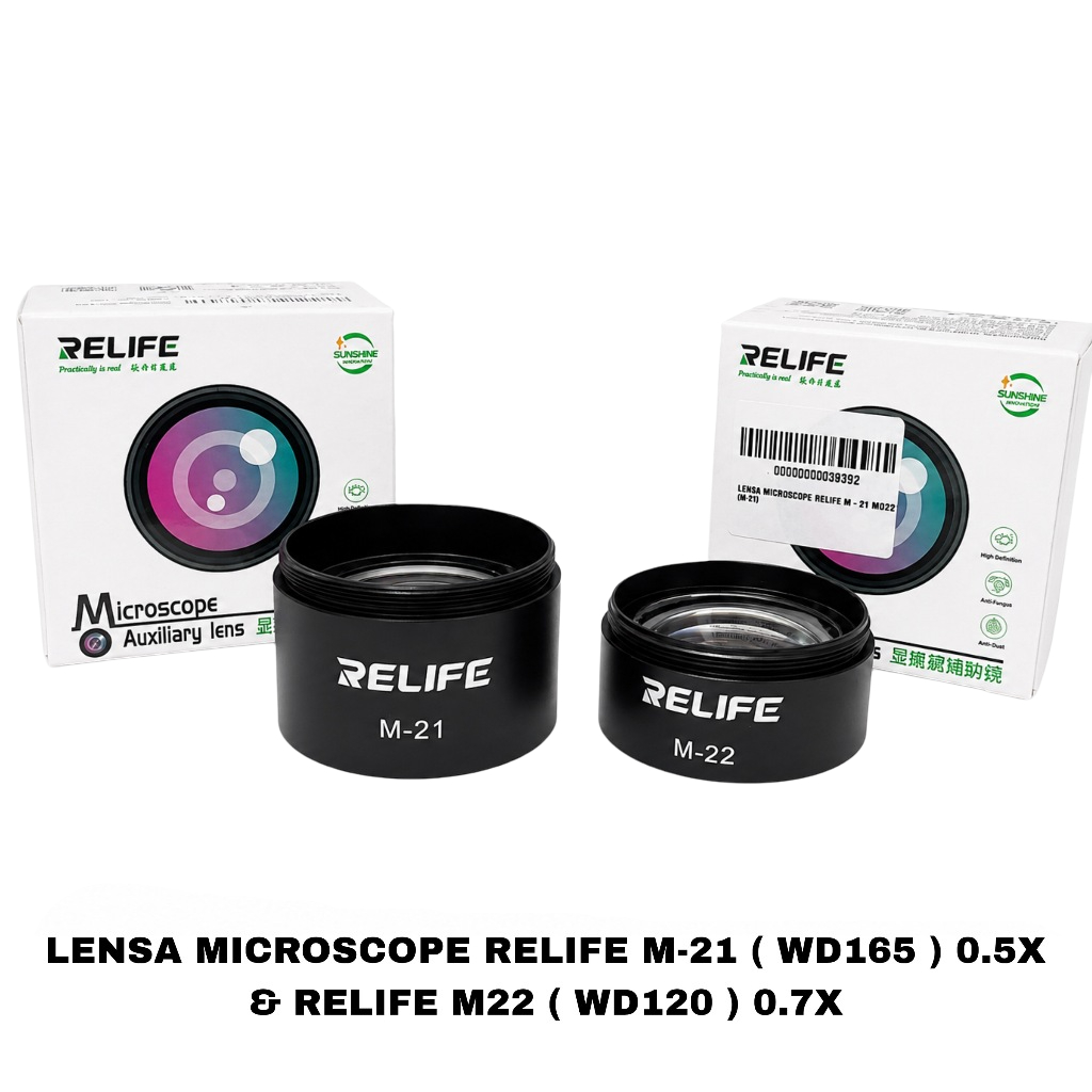 เลนส์ MICROSCOPE [RELIFE] M-21 WD165 (0.5X) M-22 WD120 (0.7X)