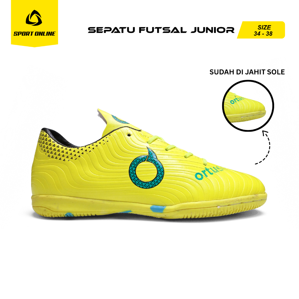 SPORT ONLINE - รองเท้าฟุตซอล Stabilo Junior ลายเรขาคณิต ไซส์ 34-38 พื้นเย็บ