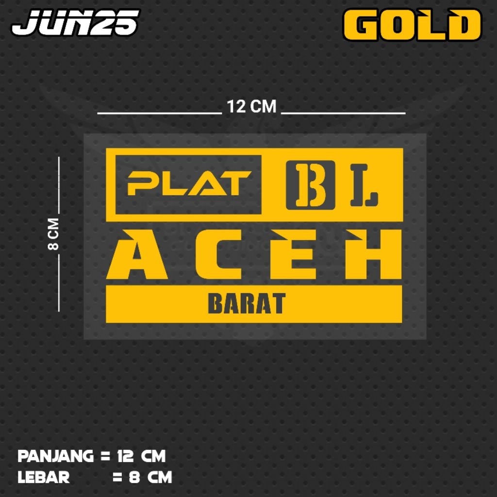 WEST ACEZH BL PLATE WRITING CUTING STICKER | JUN25 ACH