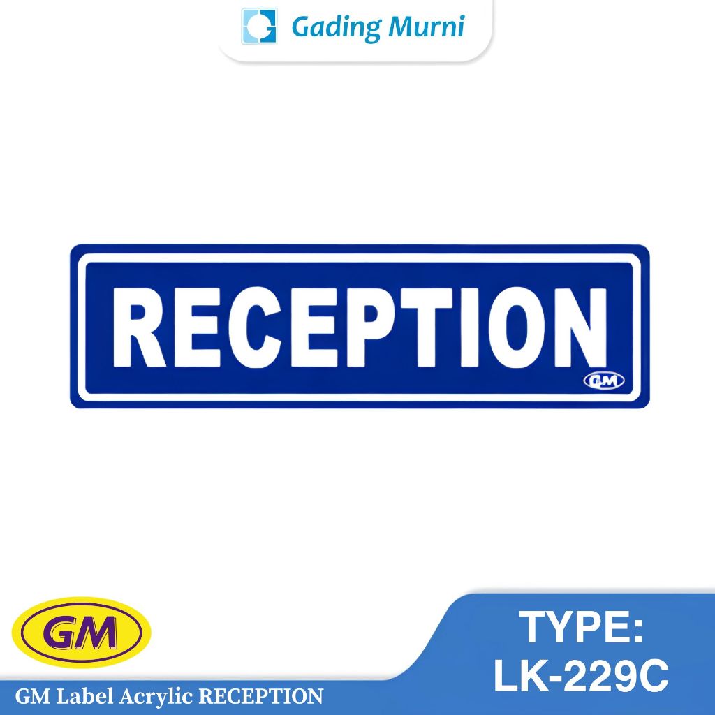 GM Label อะคริลิค RECEPTION 5x20 cm | ป้ายพนักงานต้อนรับ | บอร์ดข้อมูล | ป้ายอะคริลิค | สํานักงานด้า